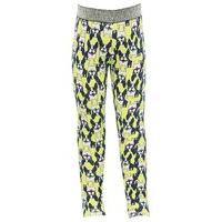 Girls Kite and Cosmic lime green stretch cotton silver waistband French bulldog print leggings - Lime
