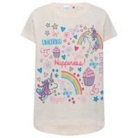 girls cotton rich short sleeve pink neppy base unicorn rainbow cupcake ...