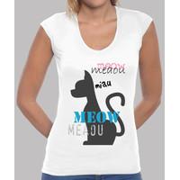 girl t shirt white v meaou design