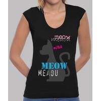 girl t shirt black v meaou design