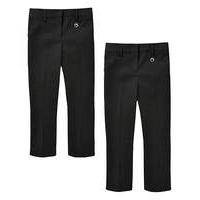 Girls Pack of Two Trousers Generous Fit