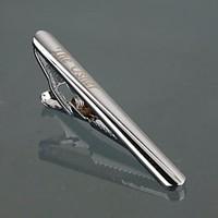 gift groomsman personalized mens gift silver metal engraved tie clip w ...
