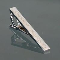 gift groomsman personalized mens gift silver metal engraved tie clip w ...