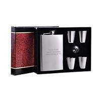 Gift Groomsman Personalized 6-pieces Quality Stainless Steel 8-oz Flask Gift Set