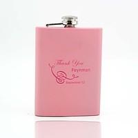 Gift Groomsman /Bridesmaid Groom/Groomsmen Personalized Stainless Steel 8oz Pink Hip Flask