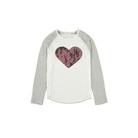 Girls Heart Sequined Graphic Tee (Kids)