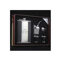 Gift Groomsman Groom/Groomsmen Personalized Graceful 6-pieces Quality Stainless Steel Black 9-oz Flask Gift Set