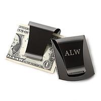 gift groomsman personalized smart money clip black