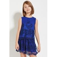 girls embroidered lace top kids