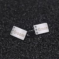 Gift Groomsman Personalized Cufflinks with Rhinestones