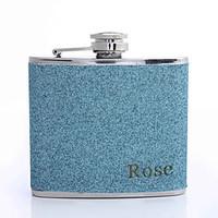 Gift Groomsman /Bridesmaid Personalized 5-oz Flask With Pearlized Leatherette Cover (More Colors)