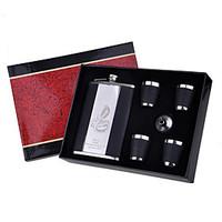 Gift Groomsman Personalized Graceful 6-pieces Quality Stainless Steel 9-oz Flask Gift Set (More Colors)