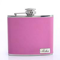 Gift Groomsman /Bridesmaid Personalized Pink 5-oz Flask