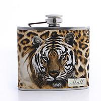 gift groomsman personalized tiger design 6 oz flask