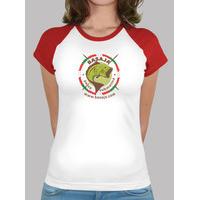 girl, baseball, white and red style logo ikurriña