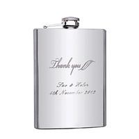 Gift Groomsman Personalized Stainless Steel 8-oz Flask - Thank You