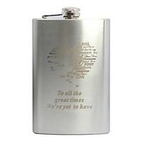 Gift Groomsman Personalized Heart Design Stainless Steel 9-oz Flask