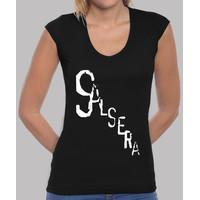 girl, manga v-neck cut, black