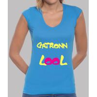 girl, manga v-neck cut, azulón