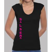 girl, manga v-neck cut, black