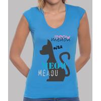 girl t-shirt blue v - meaou design