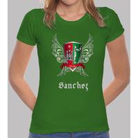 girl t-shirt shield surname sanchez