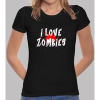 girl t-shirt i love zombies