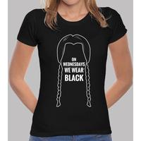 girl t-shirt on wednesdays we wear black