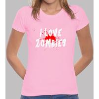 girl t shirt i love zombies