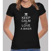 girl t-shirt keep calm and love a biker