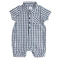 Gingham Baby Romper - Blue quality kids boys girls