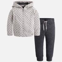 girl tracksuit in fleece with hoodie mayoral