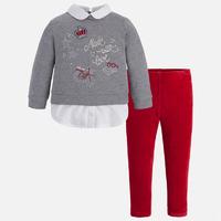 Girl set of leggings and jumper with shirt-like hem Mayoral