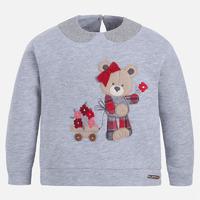 girl fleece sweatshirt with shirt collar mayoral