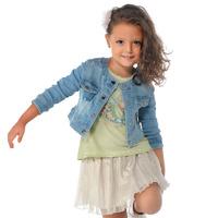 Girl round neck denim jacket with embroideries Mayoral