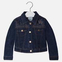 girl denim jacket with strass mayoral