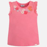 girl tank top with embroidered ruffle mayoral