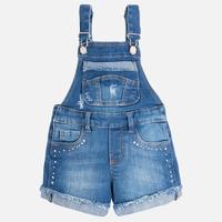 Girl denim style overall with rivets Mayoral