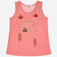 girl tank top with embroidered applique mayoral