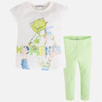 Girl cropped leggings and t-shirt with strass and rivets Mayoral