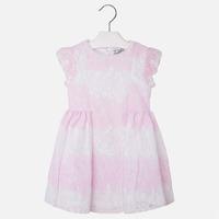 Girl short sleeve dress with embroidered tulle Mayoral