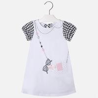 girl short sleeve check dress with purse print mayoral