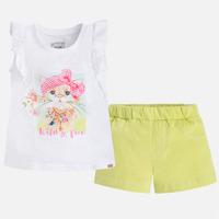 Girl denim shorts and short sleeve t-shirt Mayoral