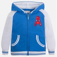 girl hoodie with applique and rib knit mayoral