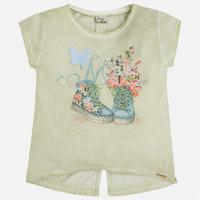 Girl short sleeve shoe print t-shirt Mayoral