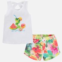 Girl floral shorts and tank top with print Mayoral