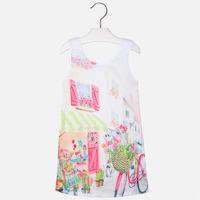 Girl polyester dress with front print Mayoral