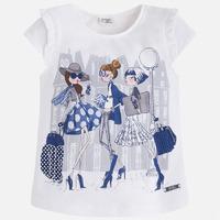 Girl short ruffled sleeves t-shirt with print Mayoral