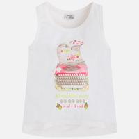 Girl print tank top with applique Mayoral