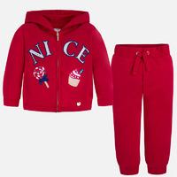 Girl tracksuit applique on hoodie Mayoral